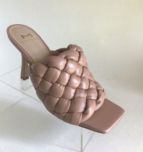 New Marc Fisher Dakini Square Toe Leather Slide/Sandal, Tan - £39.92 GBP