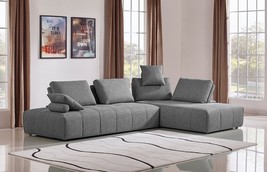 Gray Polyester Modular L Shaped Two Piece Sofa and Chaise Sectional And Toss Pil - $2,663.38