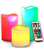 Novelty Place Flameless Candles with Remote Control - LED Pillars Candle - £14.83 GBP
