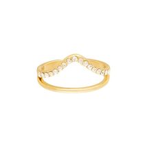 Jewelry: Sterling Silver 925 Wavy Line Diamond Gold-Plated Adjustable Ri... - $29.99