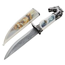 Munetoshi 13.5&quot; Fantasy White Stallion Horse Dagger Bowie Gift Knife wit... - €11,90 EUR