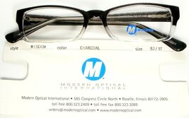 NEW MODERN OPTICAL WISDOM CHARCOAL EYEGLASSES GLASSES FRAME 52-17-140 27mm - $19.80