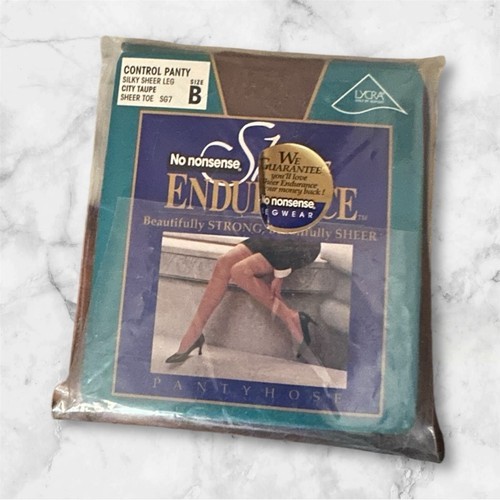 No Nonsense Sheer Endurance Control Top Pantyhose City Taupe Sheer Toe S... - $3.38