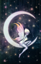 Retired 11x17 Inch Nathan Szerdy SIGNED Fantasy Art Print ~ Faerie Crescent Moon - £23.29 GBP