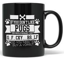PixiDoodle Swearing Cute Pug Coffee Mug (11 oz, Black) - £20.77 GBP+