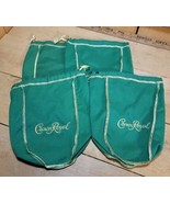 4 Crown Royal 750ml Green Drawstring Bags Yellow Stitching and Cord 9&quot; M... - $23.94 CAD