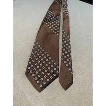 Vintage Morses Shopping Center Brown Geometric Polyester Mens Tie Necktie - $12.59