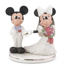 Lenox Disney Mickey &amp; Minnie Wedding Cake Topper Figurine White Bride Groom NEW - £66.66 GBP