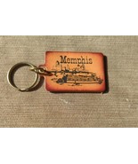 Vintage Leather Memphis Tennessee Keychain Skyline Mississippi Riverboat - £8.70 GBP