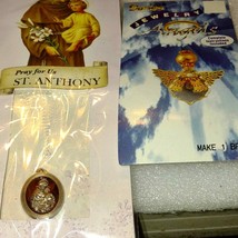 Gorgeous San Anthony silver chain necklace and one Crystal angel kit brooch - $25.74