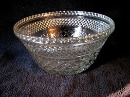 vintage crystal glass salad or punch bowl 9 1/2&quot; x 5 1/2&quot; anchor hocking... - £17.09 GBP