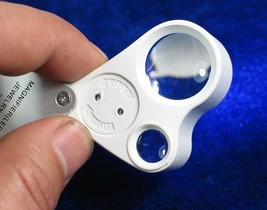 Dual Jewelers Loupe 20X + 40X LED Lights illuminated Magnifier MAGNIFYIN... - $586.24 MXN