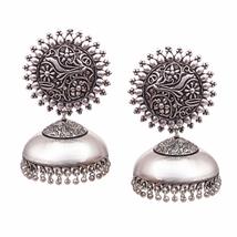 Bollywood Oxidized Silver Plated Handmade Big Jhumka Jhumki Bridal Earrings #007 - £14.29 GBP