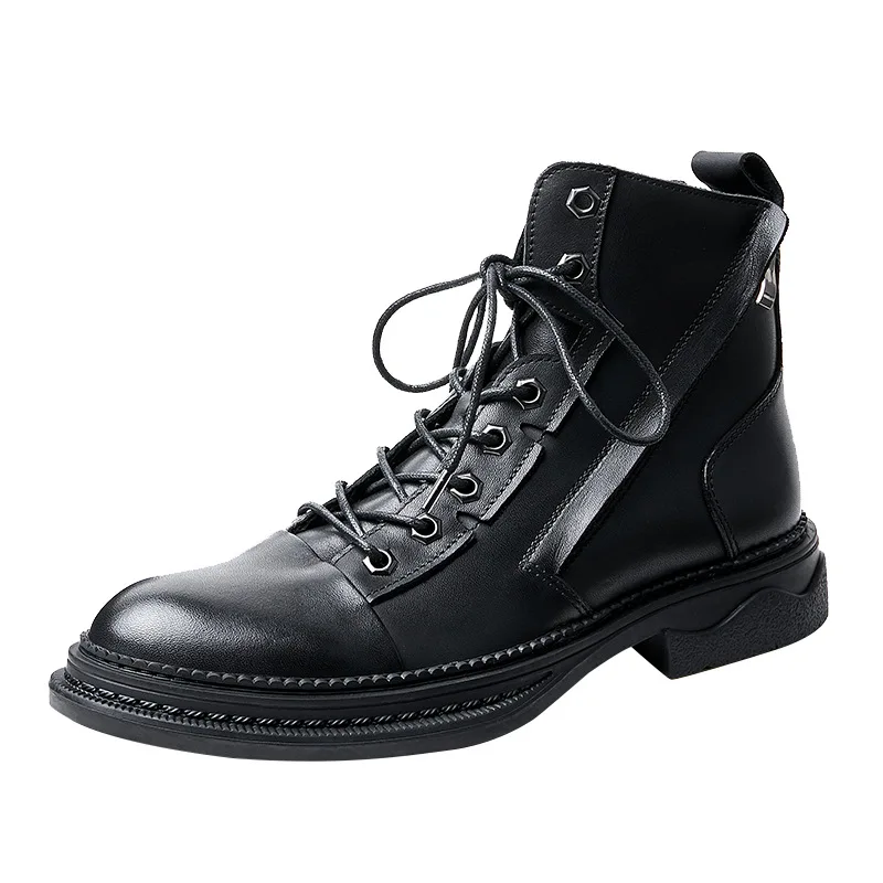 Mens Combat Boots British Retro Autumn Winter boy Boots Fashion Army Shoes Men L - £216.66 GBP