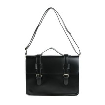 Japanese School Bag Female Solid PU Leather Shoulder Messenger Bag Women Big Han - £38.47 GBP