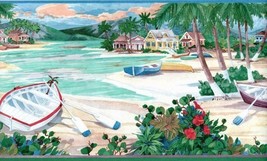 Ocean City Beach Wallpaper Border 3 pkg  5Yd each 6.5&quot; Wide Croscill - $288.13 MXN