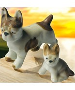 Vtg French Bulldog Dogs Porcelain Miniature Figurines Brown White Japan ... - €13,69 EUR