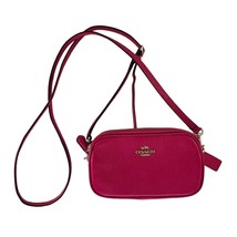 Coach 53034 Crossbody Pouch In Pebble Leather Pink Ruby - $69.99