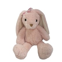 Dan Dee Plush Bunny Rabbit Pink Floral Bow Stuffed Animal Easter 2019 15&quot; - £8.42 GBP