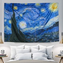Starry Night Tapestry Wall Hanging, Van Gogh Art Wall Tapestries [60X82.7&#39;&#39;][Dou - £25.29 GBP