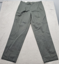 Van Heusen Pants Mens Size 36X34 Gray Pleated Front Hemmed Bottom Relaxe... - $27.73