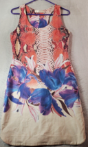 Morena Rosa Dress Women Size Medium Multicolor Floral Sleeveless Round Neck Logo - £27.19 GBP