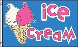 1 NEW ICE CREAM 3 X 5 FLAG novelty 3x5 advertizing flags FL492 CONE signs new - £6.82 GBP