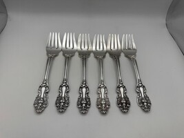 Set of 6 Reed &amp; Barton Silverplate KING FRANCIS Salad Forks - $2,039.92 MXN