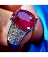 Earth mined Ruby Diamond Engagement Ring Vintage Style Solitaire 18k Whi... - $28,219.71 CAD