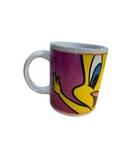 Gibson Looney Tunes Warner Bros Yellow Tweety Head Purple Cup Mug - £6.94 GBP