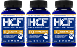 HCF Happy, Calm &amp; Focused | Focus, Attention &amp; Mood Supplement (90 Caps/3-Pack) - £96.03 GBP