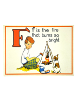 Cavallini Letter F Framable Nursery Art 1930s Repro Alphabet Flash Card - $15.18 CAD