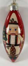 Vintage OWC Old World Christmas Red Santa 5 in Teardrop Glass Ornament - £19.60 GBP