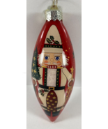 Vintage OWC Old World Christmas Red Santa 5 in Teardrop Glass Ornament - $34.25 CAD