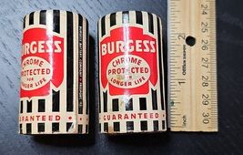 Vintage Burgess No 2 Battery Pair Chrome Protected Graphic Display Props - $19.75