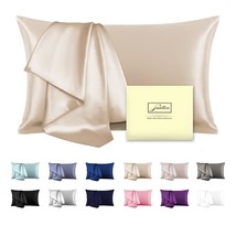 Silk Pillowcase For Hair And Skin Standard Size 20"X 26" Natural Mulberry Silk P - £25.16 GBP