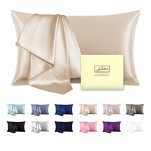 Silk Pillowcase For Hair And Skin Standard Size 20"X 26" Natural Mulberry Silk P - £25.63 GBP