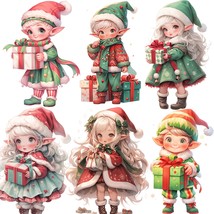 20 PCS Stickers Set Christmas Tree Santa Elves Notebook Journal Decor Craft DIY - £6.31 GBP