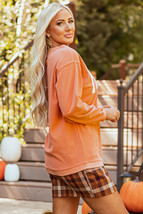 Orange PUMPKIN Spice Graphic Corded Crewneck Sweatshirt - $19.82