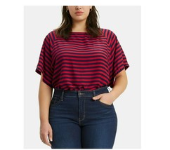 Levis Womens Plus 3X Red Navy Striped Raglan Sleeve Miranda TShirt Top NWT - $15.87