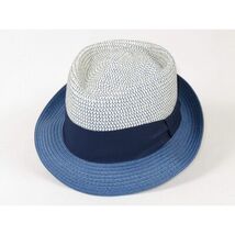 Men's Broner Summer Hat Woven Straw Style TRIPLE CROWN 84-704 Blue image 2