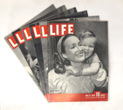Lot of 6 Vintage Life Magazines 1938 1944 Glamor Dog Family Youth - £24.71 GBP