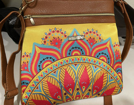 Chula Mexico Multicolor Feather Pattern Bag Purse Pineda Covalin Crossover - $30.07