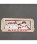 St Nicholas Square Warm Wishes Cookie Snack Tray Snowmen Winter Vtg - £21.93 GBP