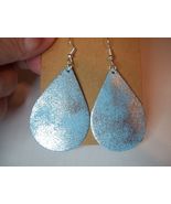 1 Pair Light Blue and Silver Vinyl Backed Earing #MNMT - £3.19 GBP