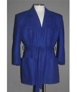 Success of Uomo Phita Royal Cobalt Blue Wool Blend 4-Pkt Belted Coat Mns... - $79.99