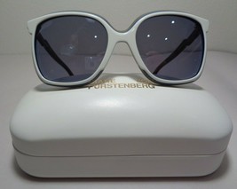 Diane von Furstenberg KARLIE White Blue Beige Laminate New Women&#39;s Sunglasses - £156.12 GBP