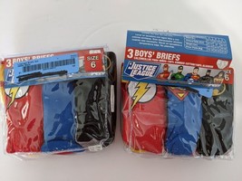 Justice League 2 Pkgs of 3 each Boys Kids Underwear Briefs Sz 6 Superman Batman  - £7.87 GBP