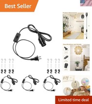 Versatile E26 Light Socket with Inline Switch - 6.6 Feet Cord, Black 4-Pack - $1,489.38 MXN