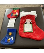 Babys first Christmas stocking And 2 Candy Cane Stockings - £7.47 GBP